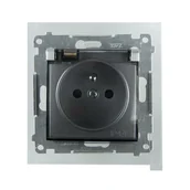 Wyłączniki światła i elektryczne - Simon Gniazdo pojedyncze 2P + Z 54 srebrny - miniaturka - grafika 1