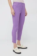 Spodnie damskie - Sisley spodnie damskie kolor fioletowy proste high waist - miniaturka - grafika 1