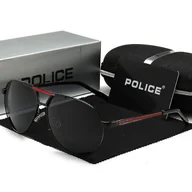 Okulary przeciwsłoneczne - Policja Mężczyźni Spolaryzowane Okulary Przeciwsłoneczne Uv400 Okulary Aviator Okulary do jazdy Black and Red - miniaturka - grafika 1