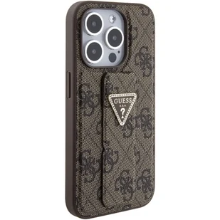Guess GUHCP15LPGS4TDW iPhone 15 Pro 6.1" brązowy/brown hardcase Grip Stand 4G Triangle Strass - Etui i futerały do telefonów - miniaturka - grafika 5