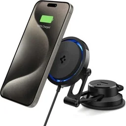Spigen Uchwyt samochodowy OneTap Pro 3 CryoMax ITS35WC DashBoard Qi do MagSafe na kokpit / szybę, czarny - Uchwyty samochodowe do telefonów - miniaturka - grafika 1