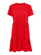 Sukienki - ONLY ONLMAY S/S O-Neck Peplum Dress Box JRS, sukienka High Risk Red, M, czerwony (high risk red), M - miniaturka - grafika 1