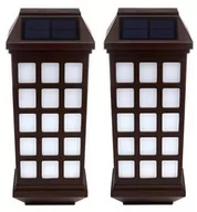 Lampy ogrodowe - 2X Lampka Ścienna Kinkiet Solarny Biały Chłodny Ogrodowy Zewnętrzny - miniaturka - grafika 1