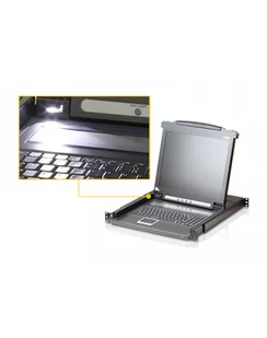 Aten CL1000N KVM Console LCD 19 + keyboard + touchpad 19 1U (CL1000N-AT-AG) - Przełączniki KVM - miniaturka - grafika 1