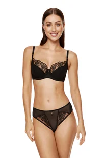 Madame biustonosz półusztywniany z haftem czarny (kolor czarny, rozmiar 95B) - Biustonosze - miniaturka - grafika 1