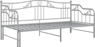 Łóżka - Elior Szare rozkładane łóżko metalowe 90x200 cm - Wextis - miniaturka - grafika 1