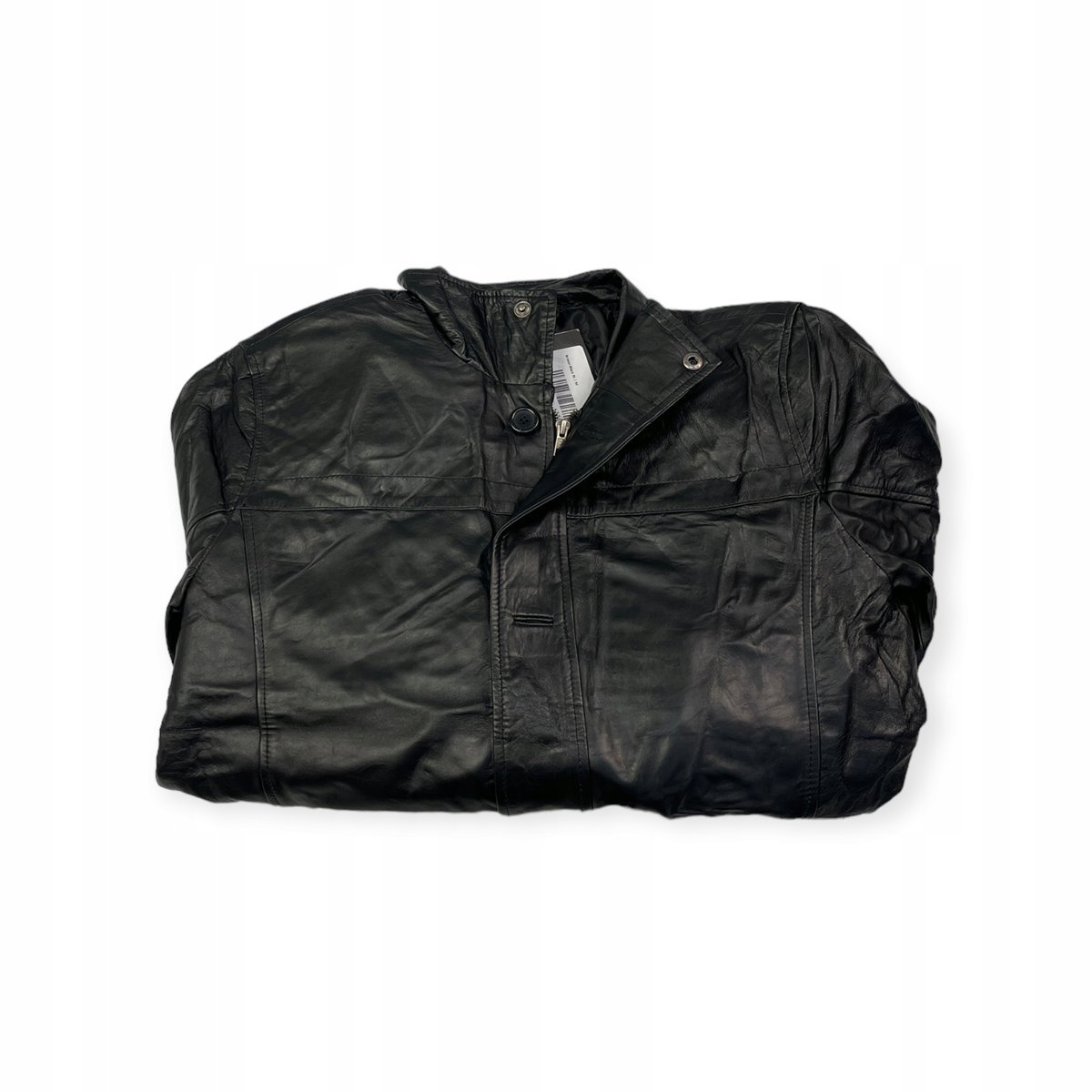 Skórzany płaszcz męski czarny REAL LEATHER M