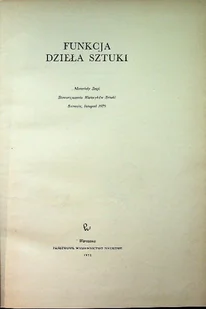 Funkcja dzieła sztuki - Książki o kulturze i sztuce - miniaturka - grafika 1