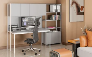 Zestaw HOME OFFICE, biały - Zestawy mebli biurowych - miniaturka - grafika 7