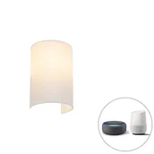 Lampy ścienne - QAZQA Inteligentny kinkiet biały z Wifi A60 - Simple Drum Jute - miniaturka - grafika 1