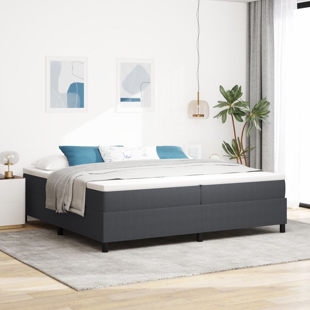 VidaXL Łóżko z Box Spring z Materacem Ciemnoszary 200x200 cm Tkanina Corduroy