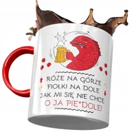 Kubki - Kubek Czerwony Śmieszny Róże Na Górze Prezent z Nadrukiem ze Zdjęciem + Opakowanie na prezent (wzór 01) - miniaturka - grafika 1