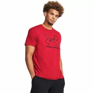 Koszulki sportowe męskie - Męski t-shirt z nadrukiem Under Armour UA Foundation Short Sleeve - czerwony - UNDER ARMOUR - miniaturka - grafika 1