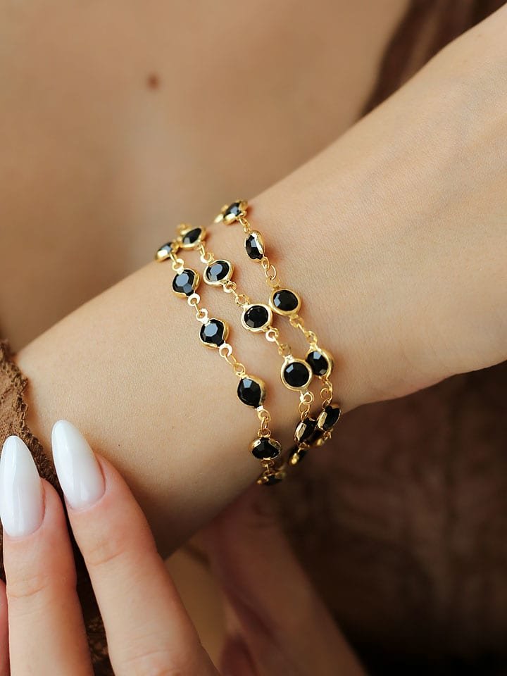 L'Atelier de Gaia Pozłacana bransoletka z elementami ozdobnymi