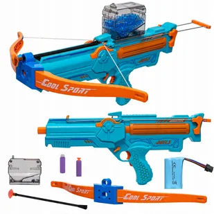 Kusza Pistolet Na Kulki Żelowe Strzałki I Lotki 3W1 Automatyczna Elektryk - Zabawki militarne - miniaturka - grafika 1