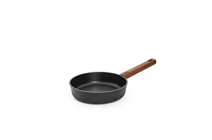 Woll Diamond QXR Eco Logic patelnia żeliwna, indukcyjna, Ø 20 cm, wysokość 5 cm, z trwałym, wytrzymałym drewnianym trzonkiem – nadaje się do wszystkich rodzajów kuchenek, nie zawiera PFAS, aluminium, - Patelnie - miniaturka - grafika 1