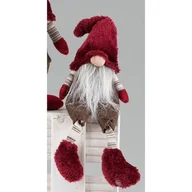 Ozdoby bożonarodzeniowe - Skrzat tekstylny krasnal siedzący 41 cm czerwony - miniaturka - grafika 1