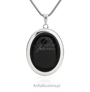 ankabizuteria.pl Duża zawieszka srebrna z onyksem