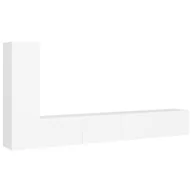Szafki RTV - vidaXL 3-cz. zestaw szafek telewizyjnych, biały, płyta wiórowa - miniaturka - grafika 1
