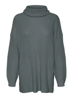 Swetry damskie - Vero Moda Golf w kolorze zielonoszarym - miniaturka - grafika 1