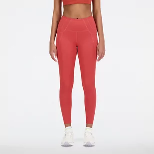 Legginsy damskie New Balance WP21112ASU  czerwone - Spodnie sportowe damskie - miniaturka - grafika 1