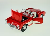 Samochody i pojazdy dla dzieci - WELLY 1957 CHEVROLET CORVETTE CZERWONY 1:24 SAMOCHÓD NOWY METALOWY MODEL - miniaturka - grafika 1