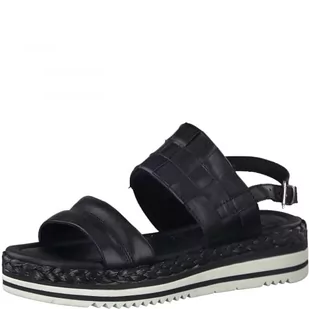 MARCO TOZZI Sandały damskie 2-28729-28 skórzane, czarny - Black Antic - 36 EU - Sandały damskie - miniaturka - grafika 1