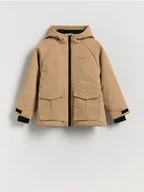 Kurtki i płaszcze dla chłopców - Reserved - Ocieplana kurtka parka - beżowy - miniaturka - grafika 1