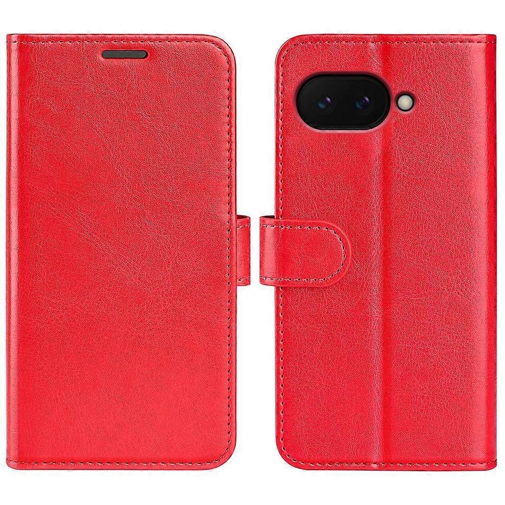 Do Google Pixel 9a Portfel Etui Crazy Horse Texture Stand Skórzany pokrowiec na telefon - czerwony Wielobarwny Red