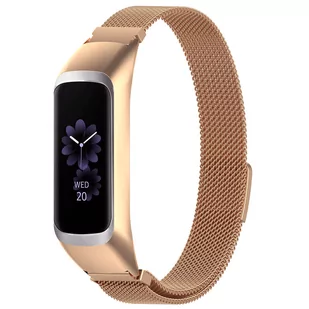 Bransoleta Milanese pasek Alogy stal nierdzewna do Samsung Galaxy Fit 2 SM-R220 Złota - Akcesoria do smartwatchy - miniaturka - grafika 2