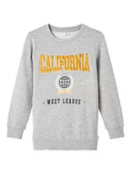 Bluzy dla chłopców - NAME IT Bluza chłopięca Nkmlauge Ls SWE Bru, szary melanż, 122-128 - miniaturka - grafika 1