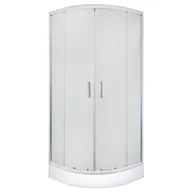 Kabiny prysznicowe - Kabina prysznicowa z brodzikiem 1/4 koła Malibu 80x80x204 cm chromowana Kerra - miniaturka - grafika 1