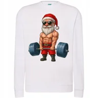 Bluzy męskie - BLUZA ŚWIĄTECZNA UMIĘŚNIONY MIKOŁAJ SUPER PREZENT DLA SPORTOWCA ŚWIĘTA XL - miniaturka - grafika 1