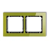 Klawisze i ramki - Karlik Ramka podwójna DECO efekt szkła zielony/czarny - miniaturka - grafika 1