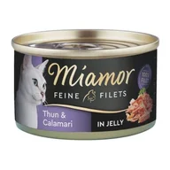 Mokra karma dla kotów - Miamor Feine Filets jasny tuńczyk z kalmarami 24x100 g - miniaturka - grafika 1