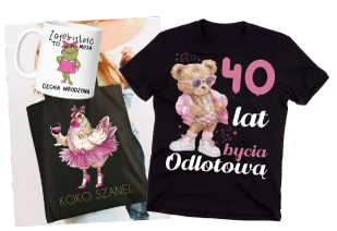 Zestaw prezentowy na 40 urodziny dla koleżanki na prezent BOSKA 40 - Koszulki i topy damskie Zestaw prezentowy na 40 urodziny dla koleżanki na prezent BOSKA 40 - Koszulki i topy damskie - miniaturka - grafika 1