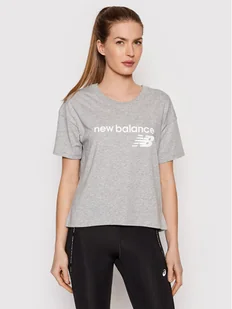 New Balance T-Shirt Stacked WT03805 Szary Relaxed Fit - Koszulki sportowe damskie - miniaturka - grafika 1