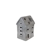 Ozdoby bożonarodzeniowe - Figura domek 22 x 18,5 x 41 cm szaro-biały - miniaturka - grafika 1