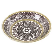 Tace i patery - Szklana Misa Dekoracyjna Rubia 41X41X8 Stalowa + Złota - miniaturka - grafika 1