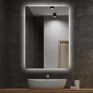 Lustro LED Podświetlane Łazienkowe Glamour 80x60 - Lustra - miniaturka - grafika 1