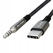 Kable - KABEL USB-C MINI JACK 3,5MM TYP C DAC AUX WTYK PRZEWÓD AUDIO 100CM 1M NYLON - miniaturka - grafika 1