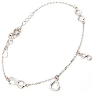 Bransoletki - Srebrna bransoletka serce nieskończoność - miniaturka - grafika 1