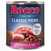 Mokra karma dla psów - Megapakiet Rocco Classic Pork, 24 x 800 g - Kurczak i cielęcina - miniaturka - grafika 1