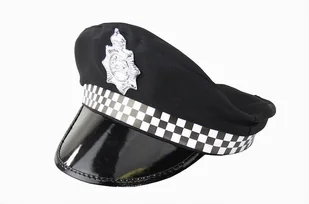 CZAPKA POLICJANTA CZARNA WIECZÓR PANIEŃSKI/ PRZEBRANIE - Dodatki do strojów karnawałowych - miniaturka - grafika 1