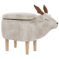 Taborety i hokery - Beliani Pufa zwierzak ze schowkiem beżowa REINDEER - miniaturka - grafika 1