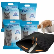 Żwirek dla kotów - Premium Cat Żwirek Bentonitowy Zbrylający - Naturalny dla kota 4x5L + Mata pod kuwetę - miniaturka - grafika 1