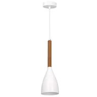 Lampy sufitowe - Luminex Muza New 3172 lampa wisząca zwis 1x60W E27 biała/naturalna - miniaturka - grafika 1