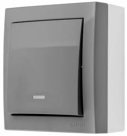 Simon Simon Aquaclick Łącznik jednobiegunowy z podświetleniem, 10 AX, 250 V szary ACW1L/16 ACW1L/16 - Wyłączniki światła i elektryczne - miniaturka - grafika 1