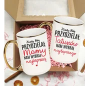 Kubki - Zestaw kubków dla Mamy i Taty KIEDY BÓG PRZYDZIELAŁ MAMI I TATUSIÓW NAM WYBRAŁ NAJLEPSZYCH !! - miniaturka - grafika 1