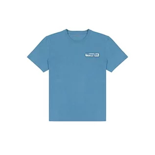 Koszulki męskie - Wrangler Koszulka męska z logo, Captains Blue, rozmiar S, Captains Blue, S - grafika 1